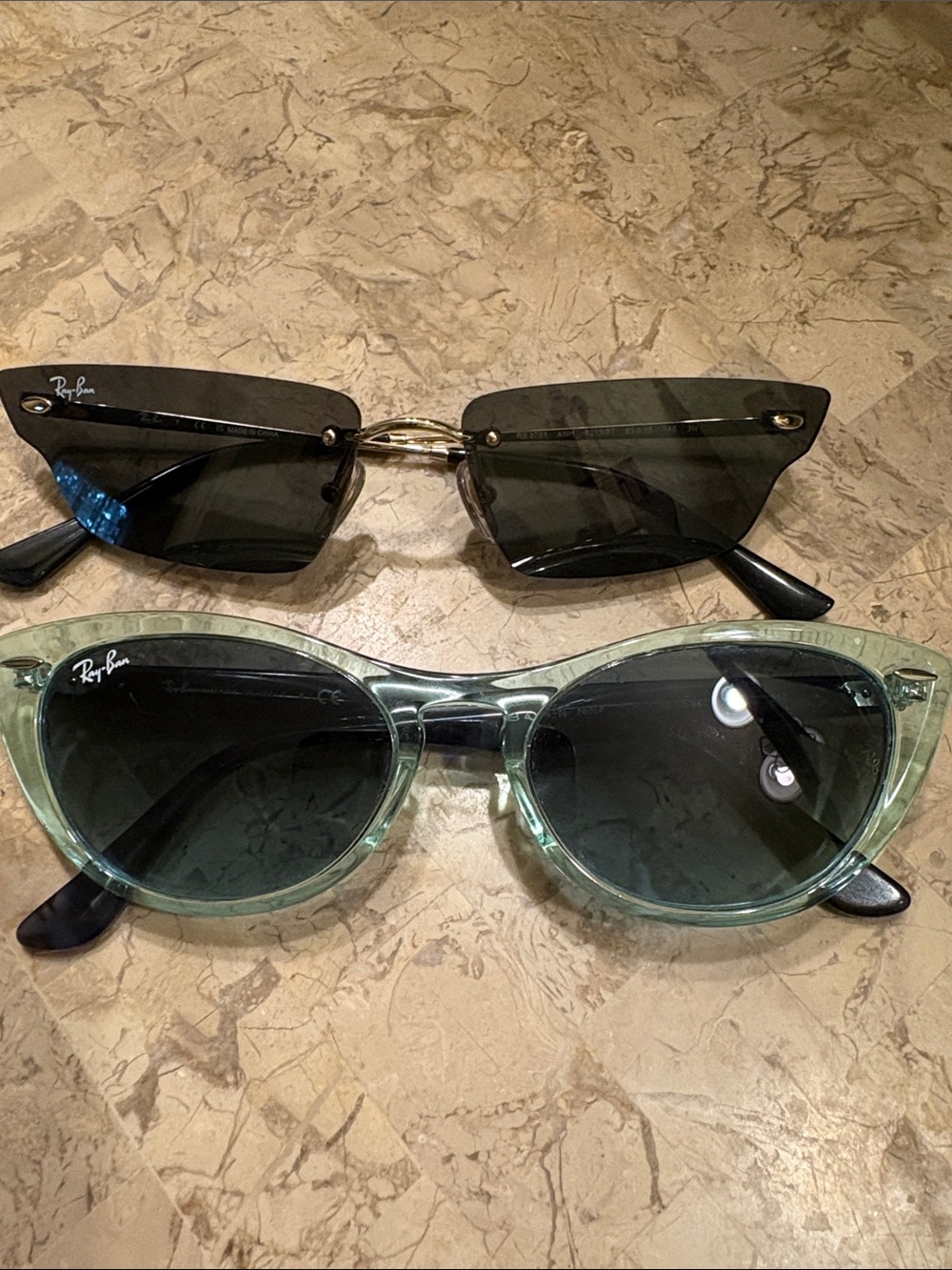Ray-Ban Women's Cat-Eye Sunglasses in Black and Mint Green